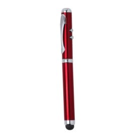 Laserpen - metaal - laser- en lichtfuncties - met stylus - blauwe inkt