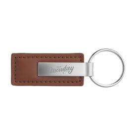 Sleutelhanger - leer - metalen ring
