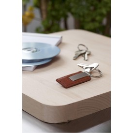 Sleutelhanger - leer - metalen ring