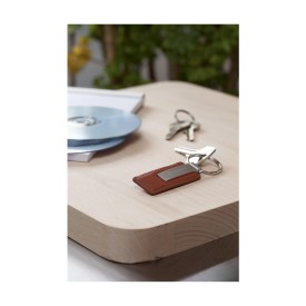 Sleutelhanger - leer - metalen ring
