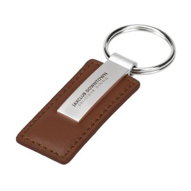 Sleutelhanger - leer - metalen ring