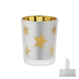 Led theelichtje - kerstdecoratie - glas - incl. led waxinelicht