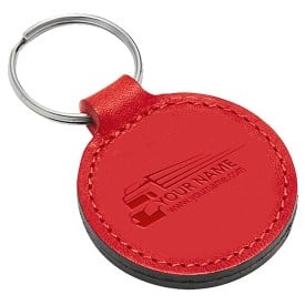 Ronde sleutelhanger - leer