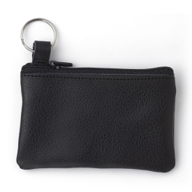 Sleutel etui - leder - met metalen ring en ritssluiting