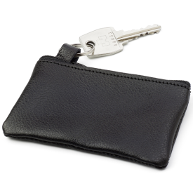 Sleutel etui - leder - met metalen ring en ritssluiting