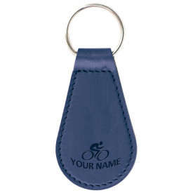 Lederen sleutelhanger Erik-Blauw