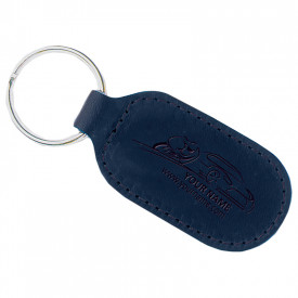 Lederen sleutelhanger Maarten-Blauw
