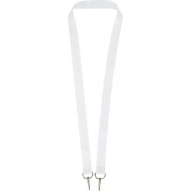 Leia sublimatie RPET lanyard met 2 sleutelhangers-Wit