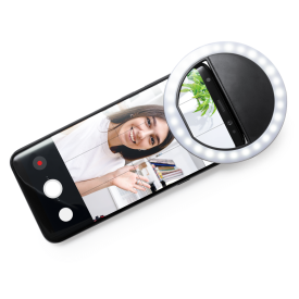 Lichtgevende ring voor smartphone - kunststof - 28 LED's - oplaadbaar