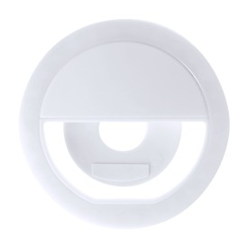 Lichtgevende ring voor smartphone - kunststof - 28 LED's - oplaadbaar-Wit