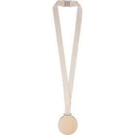 Koa medaille Ø 7 cm - beuken - lanyard van 90 x 2 cm