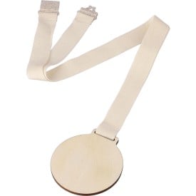 Koa medaille Ø 7 cm - beuken - lanyard van 90 x 2 cm