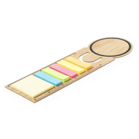 Tecin liniaal - bamboe - 13 cm - boekenlegger met plakbriefjes