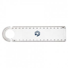 Ashlyn liniaal - kunststof - 15 cm - loep - gradenboog