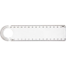 Ashlyn liniaal - kunststof - 15 cm - loep - gradenboog
