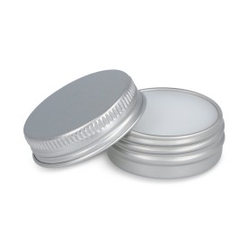 Lipbalm rond gerecycled aluminium blikje-Zilver