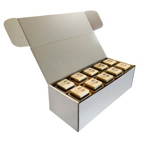 Chocolade blokje - melk/wit - monotray - eigen logo - 9g