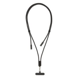 LoopAmp RCS rPET verstelbaar telefoonkoord met 60W kabel-Zwart