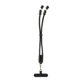 LoopAmp RCS rPET verstelbare telefoonarmband 60W kabel-Zwart