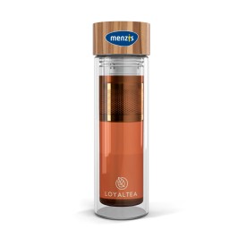 LoyalTea® War Child Tea To Go Infuser 350 ml - borosilicaat glas - schroefdop