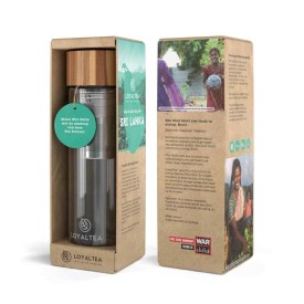 LoyalTea® War Child Tea To Go Infuser 350 ml - borosilicaat glas - schroefdop