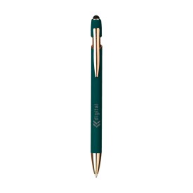 Luca Stylus pen - aluminium - blauwschrijvend - soft touch-Groen
