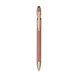 Luca Stylus pen - aluminium - blauwschrijvend - soft touch-Rosé goud