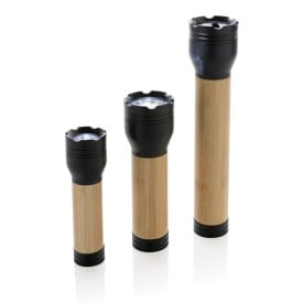 Lucid zaklamp - gerecycled plastic/bamboe - oplaadbaar - 5 uur levensduur - 100M bereik