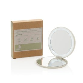 Lumora oplaadbare LED make-upspiegel - gerecycled kunststof - diameter 8cm