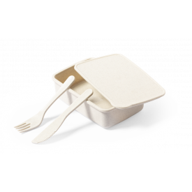 Harxem lunchbox 700ml - PP - elastische band - inclusief vork en mes