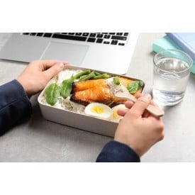 Harxem lunchbox 700ml - PP - elastische band - inclusief vork en mes