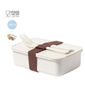Harxem lunchbox 700ml - PP - elastische band - inclusief vork en mes