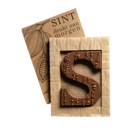 Chocoladeletter S - brons - melk - 140 gram - onbedrukt