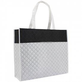 Luxe diamant shopper klein-Wit