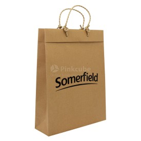 Luxe papieren kraft tas 180 g/m² - A3 - bruin - met omslag - papieren koord