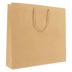 Luxe papieren kraft tas 180 g/m² - A3 liggend - bruin - katoenen koord