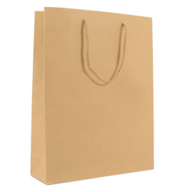 Luxe papieren kraft tas 180 g/m² - A4 - bruin - katoenen koord
