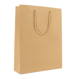Luxe papieren kraft tas 180 g/m² - A5+ - bruin - katoenen koord
