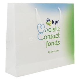 Papieren tas 170 g/m² - A3 liggend - wit - all over bedrukt - katoenen koord