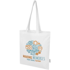 Madras Blend draagtas van 140 g/m² GRS gerecycled katoen 7 l-Wit