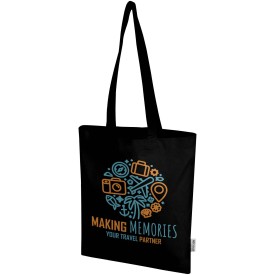 Madras Blend draagtas van 140 g/m² GRS gerecycled katoen 7 l-Zwart