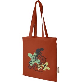 Madras draagtas - gerecycled katoen - 140g/m² - 38 x 42 cm - lange hengsels-Baksteen