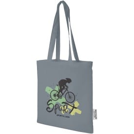 Madras draagtas - gerecycled katoen - 140g/m² - 38 x 42 cm - lange hengsels-Grijs