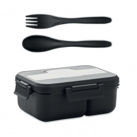 Makan lunchbox 1L - PP - 2 compartimenten - inclusief bestekset
