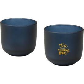 Male glazen bekers van 200 ml, set van 2