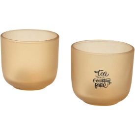 Male glazen bekers van 200 ml, set van 2-Oatmeal
