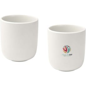Male keramische bekers van 200 ml, set van 2-Wit