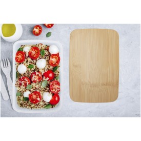 Seasons Mangi lunchtrommel 750ml - gerecycled kunststof - bamboe deksel - elastiek