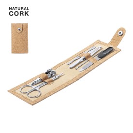 Manicure set - RVS en kurk - 6-delig - in etui