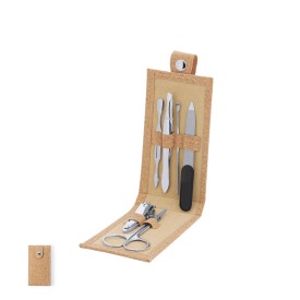 Manicure set - RVS en kurk - 6-delig - in etui